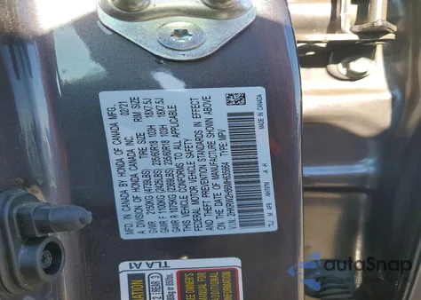 2021 Honda Cr-V Exl из США, поврежденный, VIN 2HKRW2H86MH635664